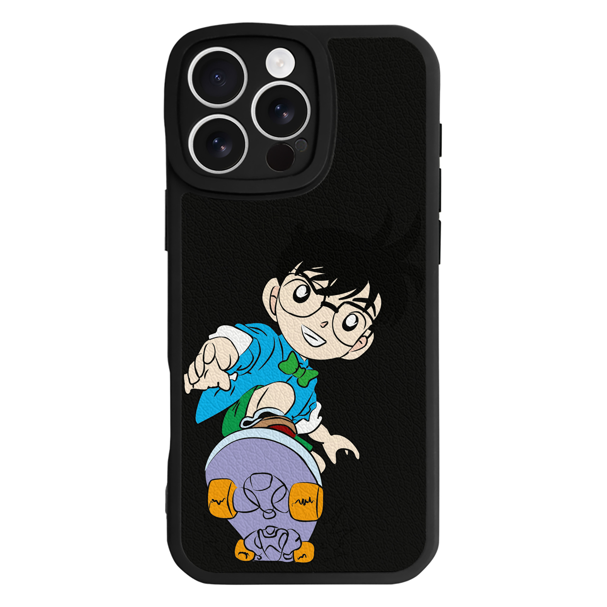 （画像用） 名探偵コナン 江戸川 コナン Detective Conan Conan Edogawa 【iPhone 16シリーズ対応】シリコンスマホケース（レザー調） 材質：シリコン